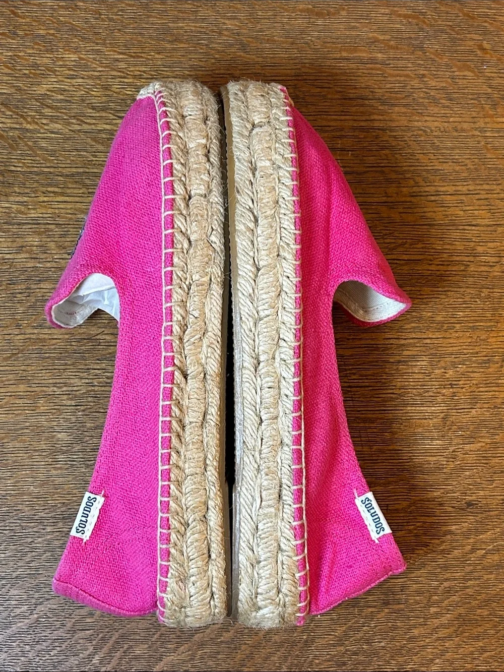 Soludos Elephant Embroidered Platform Espadrilles Smoking Slippers Pink size 6.5
